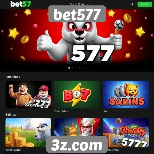 Variedade de jogos disponíveis na plataforma bet577